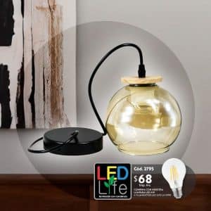 Lampara Colgar Tipo Globo De Vidrio