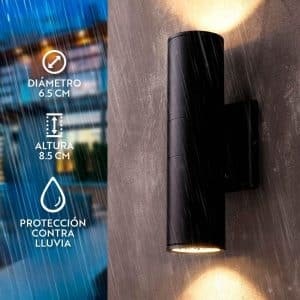Luminaria Ext 2 Luces 6.5Cm De Diamet Negro