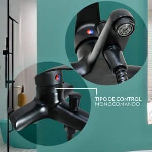 Monocomando Negro Mate Para Ducha Italomix