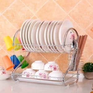 Escurridor Metalico De Platos Doble Piso