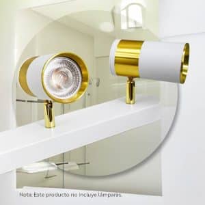 Aplique 3 Luces Blanco Dorado Pared-Techo