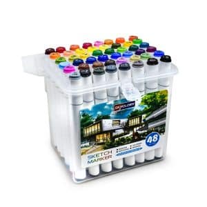Marcador Doble 48 Color Box Plastico