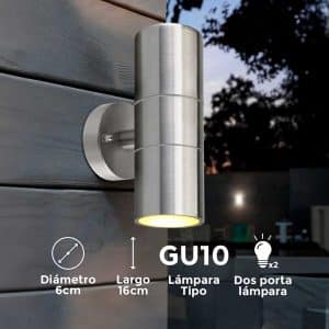Luminaria Aplique Ext 2 Luces Metal Pulido