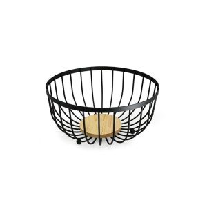 Cesto 25Cm Para Frutas Madera Hierro