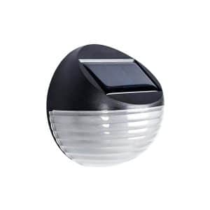 Farol Led Solar Redondo Negro