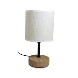 Lampara Beige De Mesa Decorada