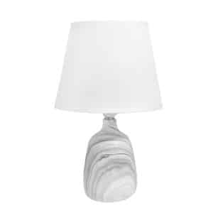 Lampara Blanca De Mesa Decorada