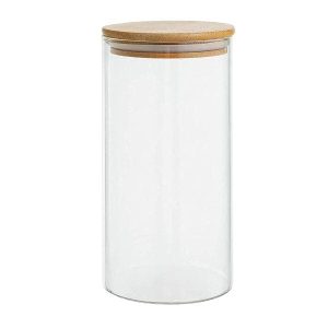 Frasco Hermetico 1300Ml 10X20Cm Tapa Madera