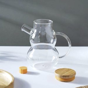 Recipiente De Vidrio 400Ml Tapa De Madera