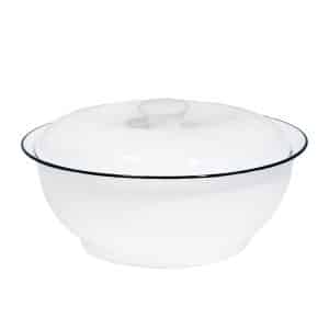 Bowl Ceramico Blanco Borde Negro 24Cm