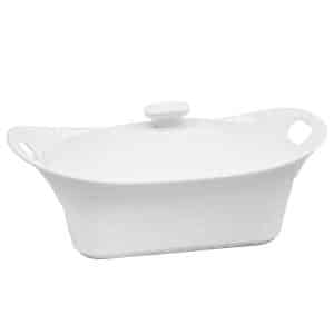 Bowl Ceramico 27Cm Rectangular Con Tapa