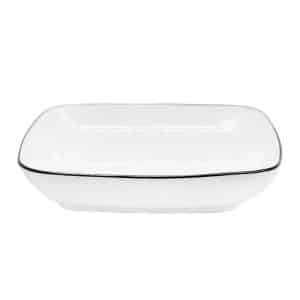 Plato Hondo Cuadrado 20Cm Con Borde Negro