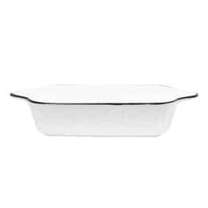 Fuente 20Cm Ovalada Ceramica Borde Negro