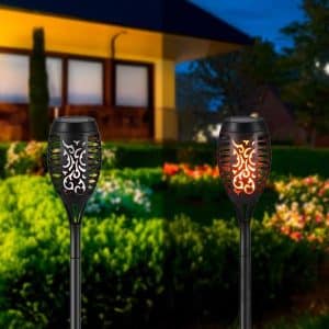 Farol Antorcha Solar Led Para Jardin 40Cm