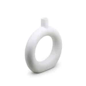 Florero Circular Deco 24Cm Color Blanco