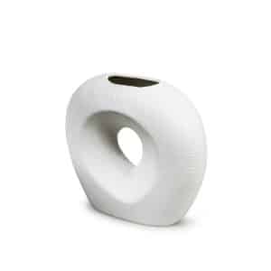 Florero Ovalado Deco 18Cm Color Blanco