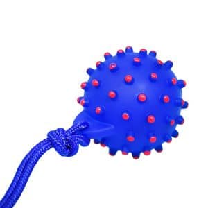 Pelota Goma Con Sonido Y Cuerda P/Mascota