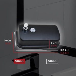 Dispensador 500Ml Negro P/Jabon Liquido