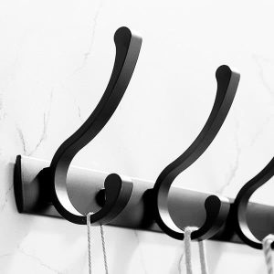 Colgador Percha 3 Ganchos Metalico Negro