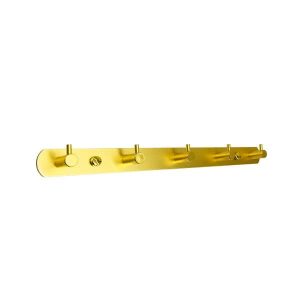 Colgador 5 Ganchos Metalico Dorado
