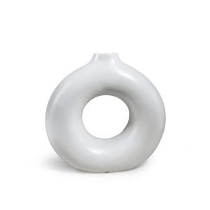 Florero Circular Deco 26Cm Color Blanco