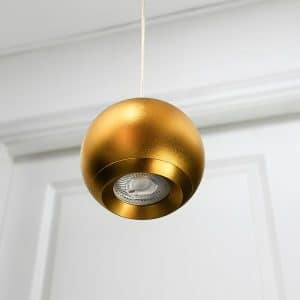 Aplique Colgante Dorado De Techo Tipo Bola