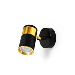 Aplique 1 Luz Dorado Negro Pared Techo