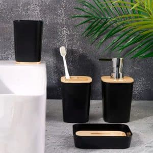 Set De Bano 6Pz Negro Premium