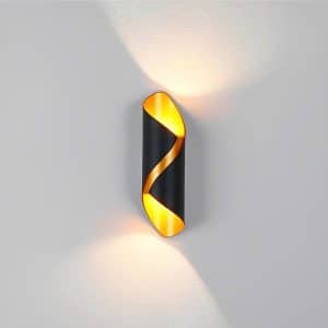 Aplique 6W Led Metal Negro/Dorado