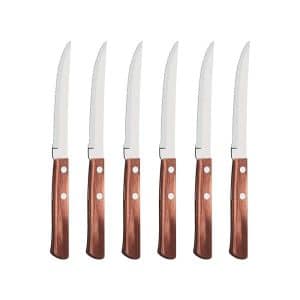 Cuchilo 6Pz De Mesa Mango Madera