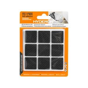Protector Adhesivo Cuadrado Negro 18Pz 25Mm