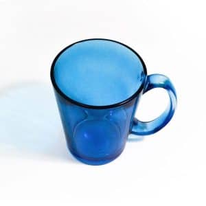 Taza De Vidrio 250Ml 6Pz Color Azul