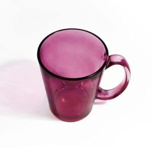 Taza De Vidrio 250Ml 6Pz Color Rosada