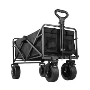 Carrito Plegable Grande De Lona Negro