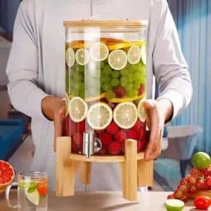 Dispensador 10L De Liquidos Vidrio /Madera