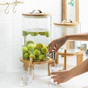Dispensador 8L De Liquidos Vidrio /Madera