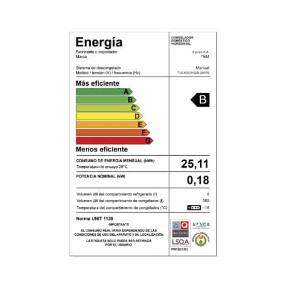 Freezer Tem Horizontal 380 Lts Blanco Tuc400Ch - Imagen 5