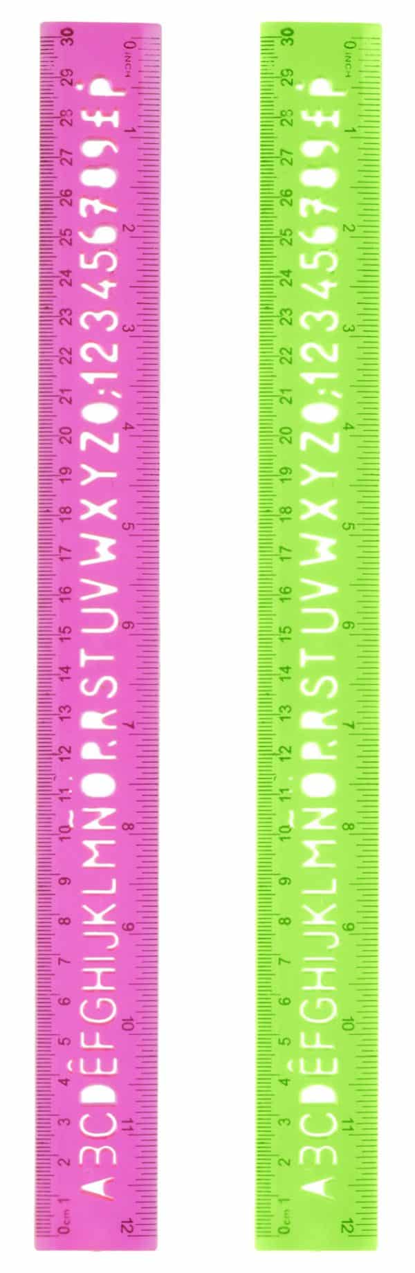 Regla 30Cm X1 Con Letras Plastico Color - Imagen 2