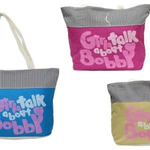 Bolso Playero Tela Letras 42.5X30Cm