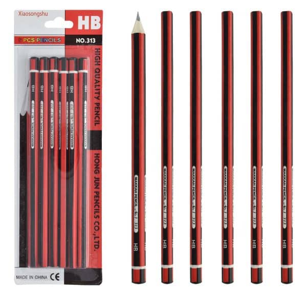 Lapices Escribir X6 Hb Rojo/Negro Blister 313