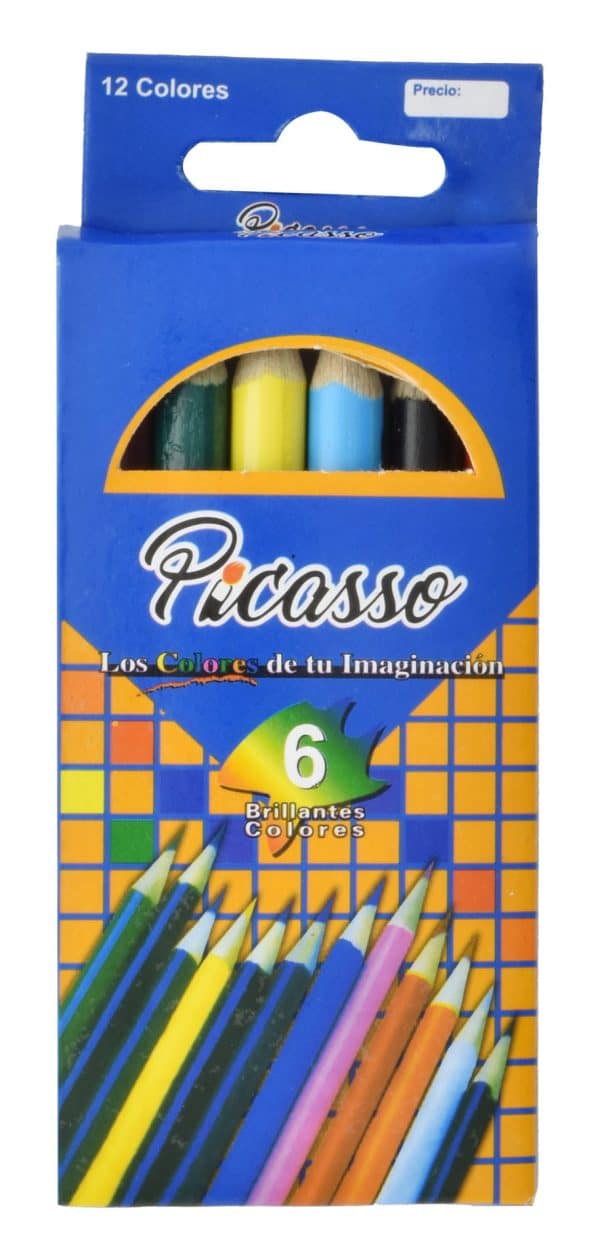 Lapices De Colores Picasso/Pioneer X 6 Cortos - Imagen 2
