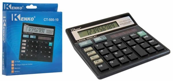 CALCULADORA 10 DIG KENKO 13X13CM EN CAJA 500 10929 Q80