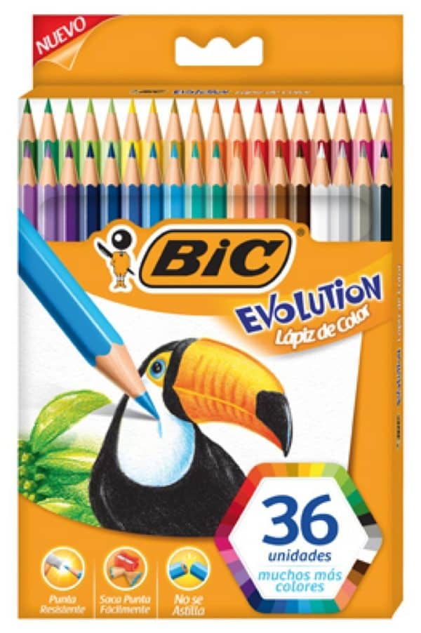 LAPICES DE COLOR BIC EVOLUTION X 36