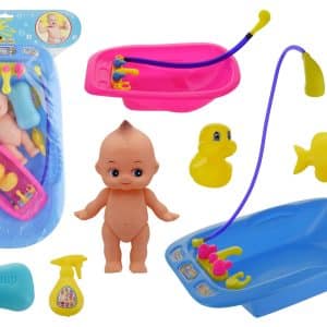 BEBE CON BAÑITO GRANDE Y CHICO CON ACCESORIOS EN BOLSA 1121-813