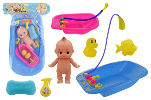 BEBE CON BAÑITO GRANDE Y CHICO CON ACCESORIOS EN BOLSA 1121-813