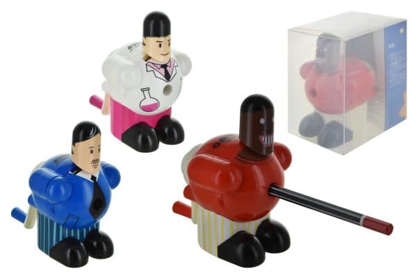 Sacapuntas De Mesa Con Forma De Muñeco Manija Y Contenedor