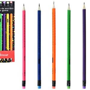Lapices Escribir X6 Con Goma Diferentes Colores Picasso