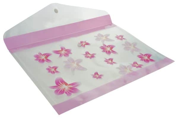 Sobre Escolar Pvc Con Broche Estampado Flores 36X25Cm - Imagen 2