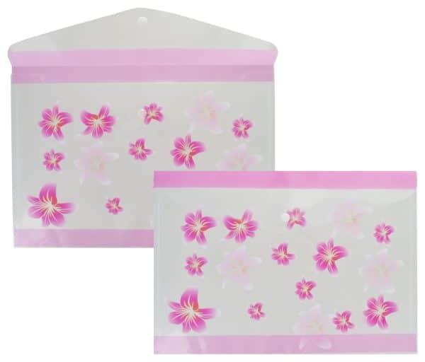 Sobre Escolar Pvc Con Broche Estampado Flores 36X25Cm - Imagen 3