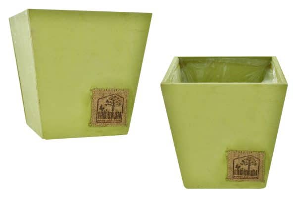 Maceta De Madera Cuadrada Verde